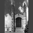 monochrome photo of King's College Chapel from Kings Parade