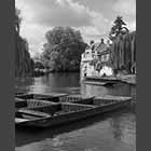 black and white photo of Punts at the Old Granary