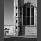 black and white photo of eastern facade of King's College Chapel