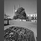 monochrome photo of the city model on King's Parade