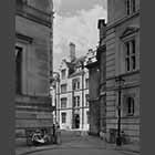black and white photo of Trinity Hall College