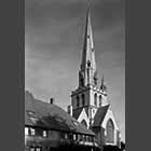 monochrome photo of All Saints' Church