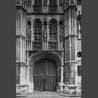 close-up photo of the Trinity Lane entrance to the University Old Schools