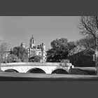 monochrome photo St John's College and Trinity Bridge