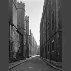 monochrome photo of Trinity Lane