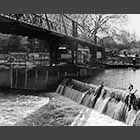 monochrome photo of Jesus Lock on the River Cam