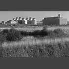 black and white photo of the MRC Laboratory of Molecular Biology and AstraZeneca Energy Centre