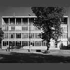 black and white photo of Seetec Building on Chesterton Road