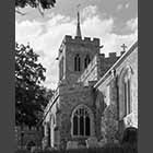 black and white photo of St Bartholomew's Church Great Gransden