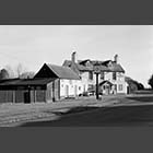 black and white photo of The Eltisley public house Eltisley