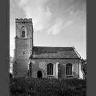 black and white photo of the Church of St James the Great Hatley St George