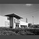 black and white photo of B&Q DIY store Eaton Socon