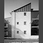 black and white photo of Clare Hall Salje Building