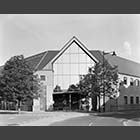 black and white photo of Cambourne Library & Health Centre